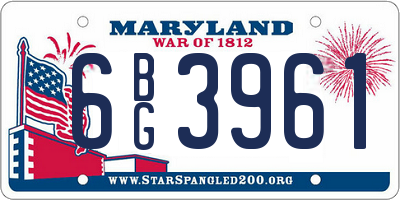 MD license plate 6BG3961