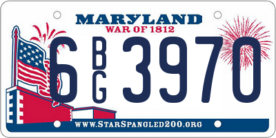 MD license plate 6BG3970