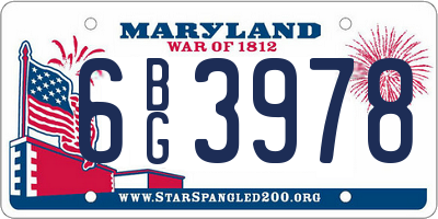 MD license plate 6BG3978