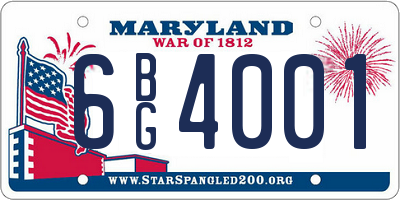 MD license plate 6BG4001