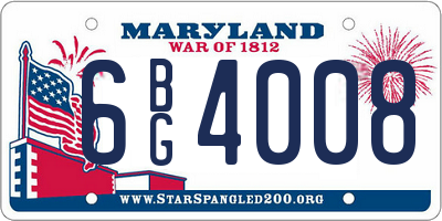 MD license plate 6BG4008