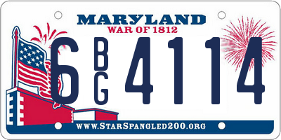 MD license plate 6BG4114