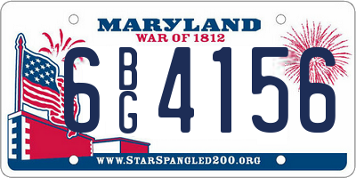 MD license plate 6BG4156