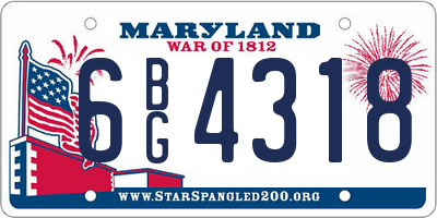 MD license plate 6BG4318