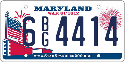 MD license plate 6BG4414