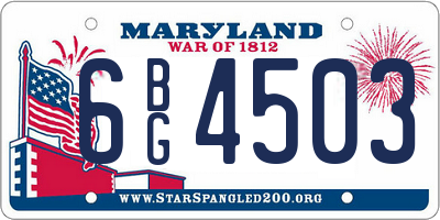 MD license plate 6BG4503