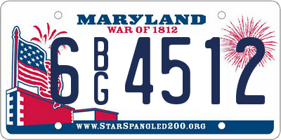 MD license plate 6BG4512