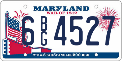 MD license plate 6BG4527