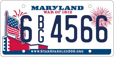 MD license plate 6BG4566