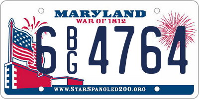 MD license plate 6BG4764