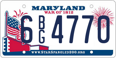 MD license plate 6BG4770