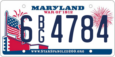 MD license plate 6BG4784