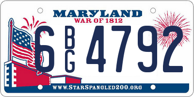 MD license plate 6BG4792