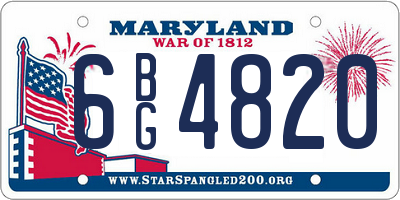 MD license plate 6BG4820