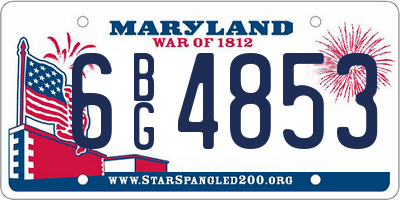 MD license plate 6BG4853