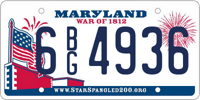 MD license plate 6BG4936