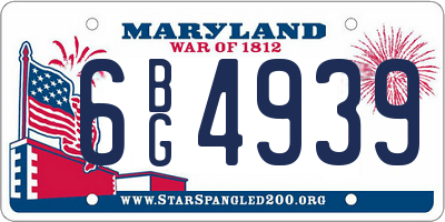 MD license plate 6BG4939