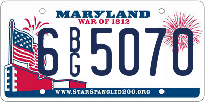 MD license plate 6BG5070
