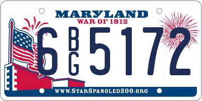 MD license plate 6BG5172