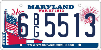 MD license plate 6BG5513