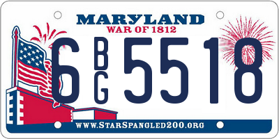 MD license plate 6BG5518