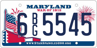 MD license plate 6BG5545