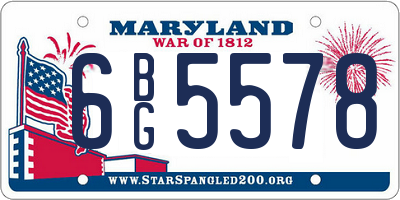 MD license plate 6BG5578
