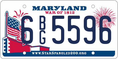 MD license plate 6BG5596