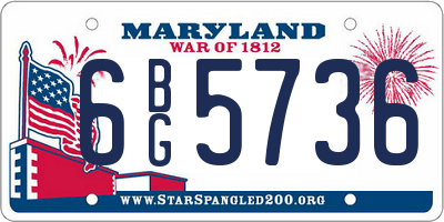 MD license plate 6BG5736