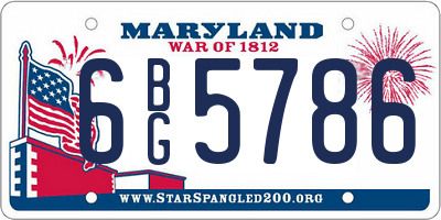 MD license plate 6BG5786