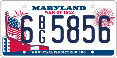 MD license plate 6BG5856