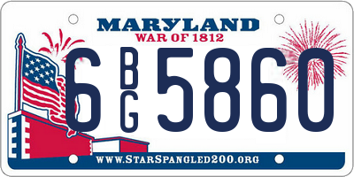 MD license plate 6BG5860