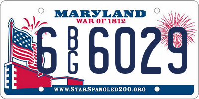 MD license plate 6BG6029