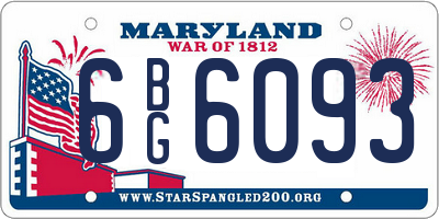 MD license plate 6BG6093