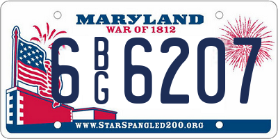 MD license plate 6BG6207