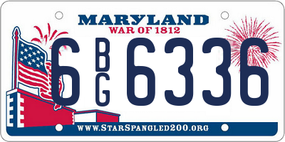 MD license plate 6BG6336
