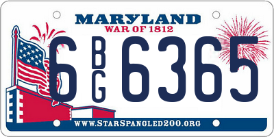MD license plate 6BG6365