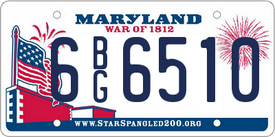 MD license plate 6BG6510