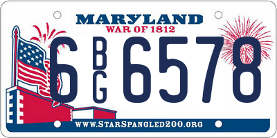 MD license plate 6BG6578