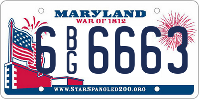MD license plate 6BG6663
