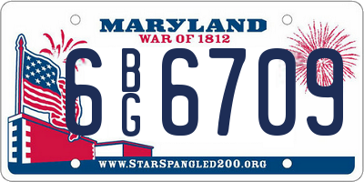 MD license plate 6BG6709