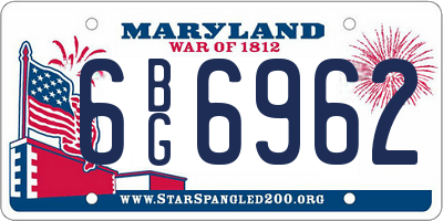 MD license plate 6BG6962