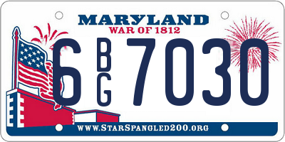 MD license plate 6BG7030