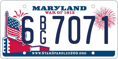 MD license plate 6BG7071