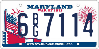 MD license plate 6BG7114