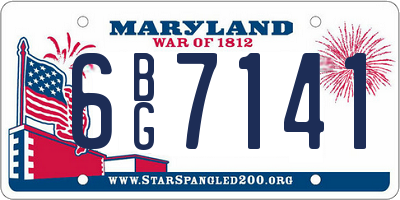 MD license plate 6BG7141