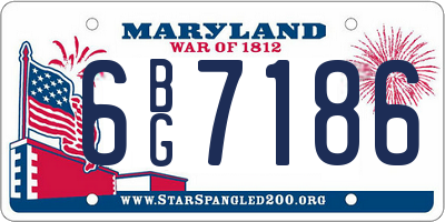 MD license plate 6BG7186