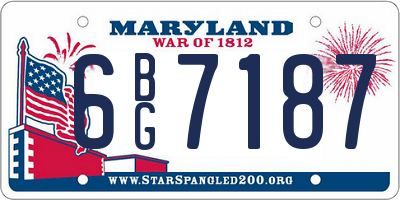 MD license plate 6BG7187