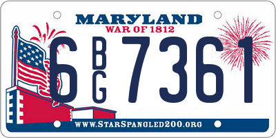 MD license plate 6BG7361