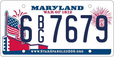 MD license plate 6BG7679